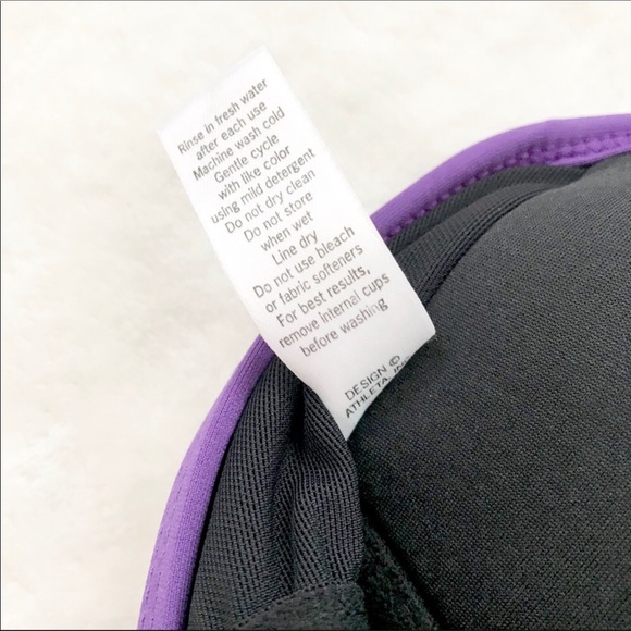 ATHLETA sz Small Tankini Swim Top Style 819804 Adjustable Sides Black Pink - Picture 6 of 7